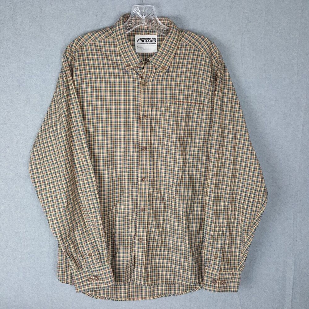 Mountain Khakis Shirt Men's Medium Multicolor Check Long Sleeve Button Up